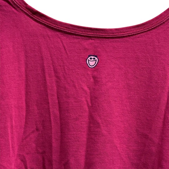 Life is Good Raspberry Color Half Full Wine Glass Tshirt Women's Top XLarge - Picture 4 of 6